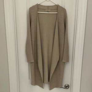 Cozy Casual Beige Open-Front Cardigan